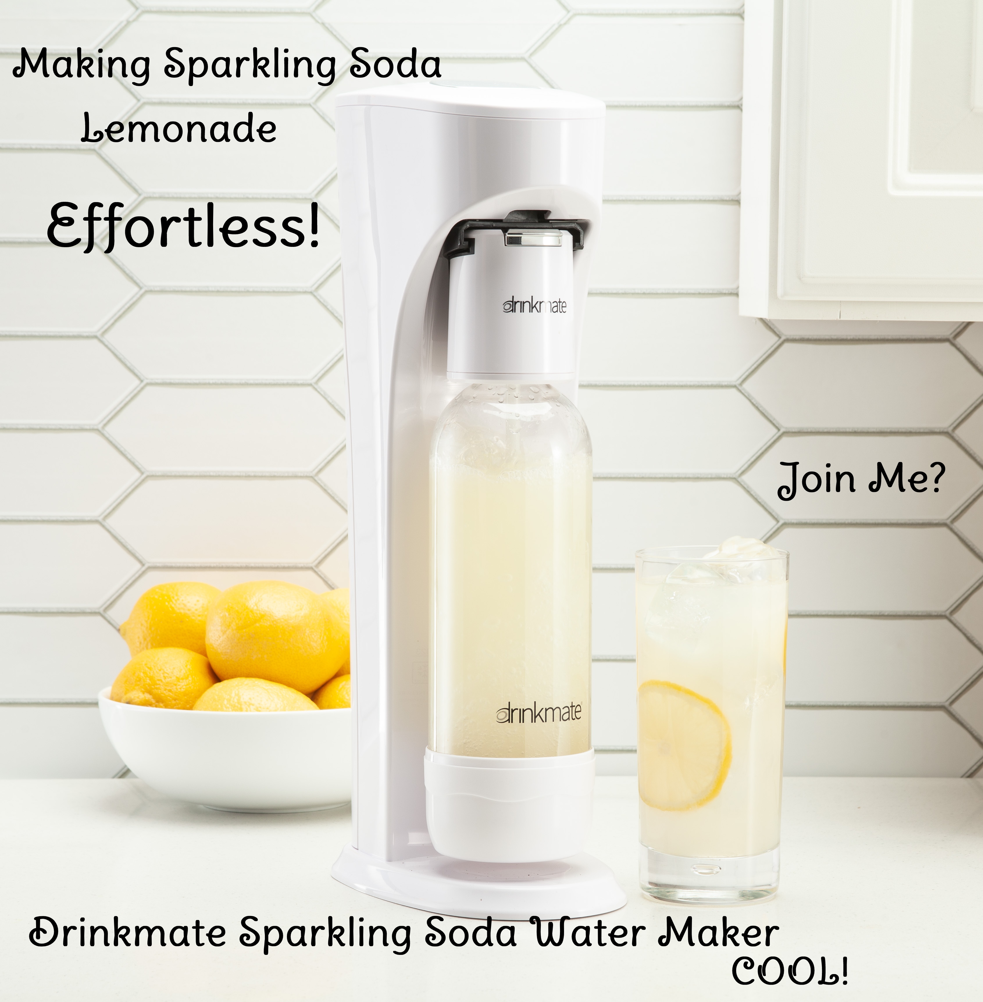新品未使用品 drinkmate white model DRINKMATE OMNIFIZZ WHITE + CO2 CYLINDER - FizzAid - 128